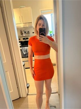 Better Be Orange Cutout Two-Piece Mini Dress